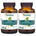 Himalaya Organic Ashwagandha, 120 Day Supply, Herbal Supplement for Stress Relief, Wsparcie energetyczne, Okazjonalna bezsenność, USDA Organic, Non-GMO, Wegan, Gluten Free, 670 mg, 60 Kapsułki, 2 Pack