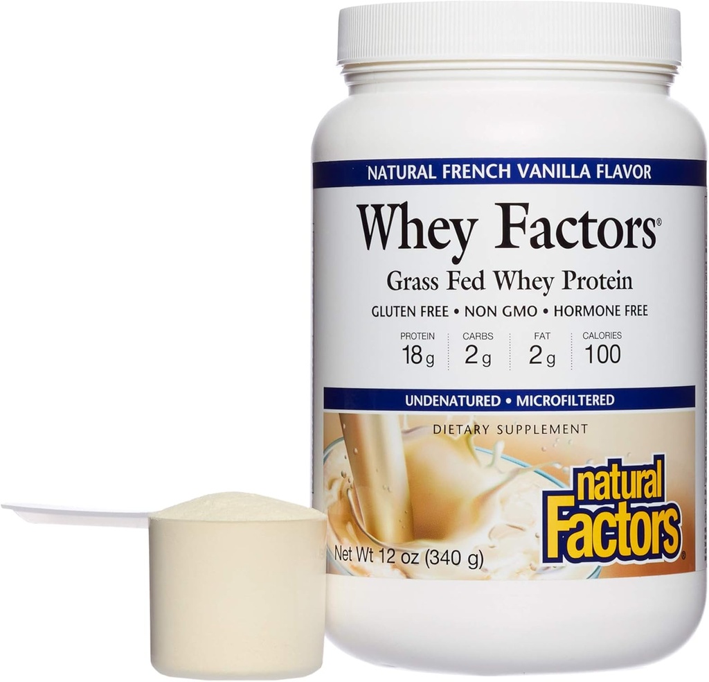 Czynniki serwatki przez naturalne czynniki, Grass Fed białka serwatki Koncentrat, AIDS Rozwój mięśni i zdrowia immunologicznego, French Vanilla, 12 Oz