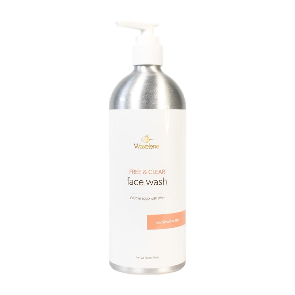 Waxelene mycie twarzy, darmowe i jasne, Rozmiar domowy, 16oz, 475ml, do czułej skóry bezpieczne, wyprysk, łuszczyca, zapalenie skóry, biodegradowalne, rafa bezpieczne