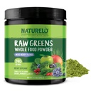 NATURELO Surowych Zielonych Superfood Proszek 240 Gramy, Mieszane Berry - Wspiera energię, Odporność i Detox - Zawiera Spirulina, Trawa pszenna i Zieleń organiczna dla całego żywienia żywności