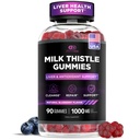 SKUTECZNY NUTRA Milk Thistle Gummies Yellow 124; Wyciąg Thistle bez cukru 1000mg dla Detox wątroby i przeciwutleniacz wsparcia 124; Wegan, Gluten- Free Gummies 124; 45- Day Supply, Natural Berry Flavor, Made in USA (90 Count)
