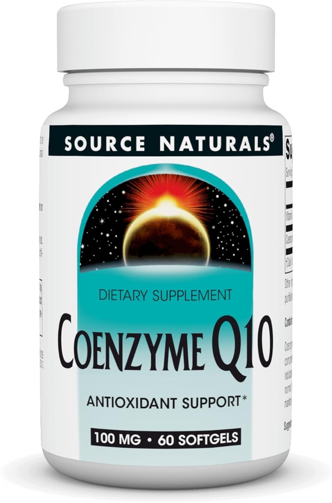 Źródło Naturals Coenzym Q10 Antyoksydant Support 100 mg for Heart, Brain, Immunitety, & Liver Support - 60 Softgels