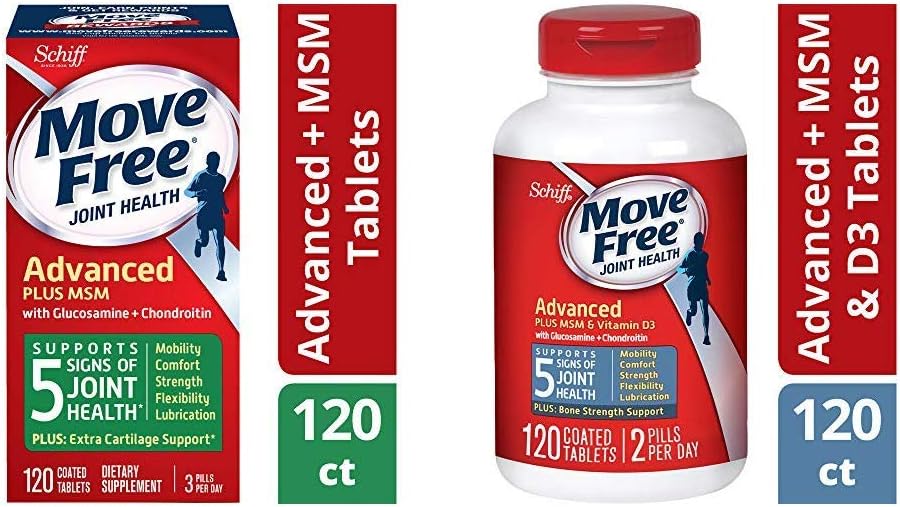 Przenieś bezpłatną glukozaminę i Chondroiton Plus Advanced Joint Health Supples Tablets (120) oraz Comfort i Glukozaminę oraz Chondroitin Plus MSM & D3 Advanced Joint Health Supples Tablets (120)