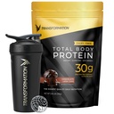 Transformacja Czekoladowy proszek protein & Performance Izolacja Shaker Butelka 124; 30G Wielobiałkowe Supermieszanka 124; Kolagen Peptydy, Jajko Biały & Mieszanka roślin 124; MCT Olej Acids 124; BCAA Amino Kwasy