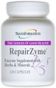 TRANSFORMACJA GENEZY DOBRYCH ZDROWIA RepairZyme High-Pottency Digestive Enzym Mieszanka Naturalna z ekstraktów ziołowych i minerałów eterycznych dla Gut, trawienie i ogólne Wellness, 120 kapsułki