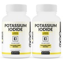 (2 opakowania) Jodek potasu Kapsułki 130mg Dawka - 60 Służenie - Wsparcie dla tarczycy i obrony - KI Potasu Jod Tyroid Wsparcie dla tarczycy Witaminy