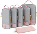 BAGSMART 6 Set / 4 Set / 2 Zestaw kompresji Pakowanie kosze do podróży, Lekkie torby organizacji bagażu, Trwałe torby wygaszacz przestrzeni Travel Essentials