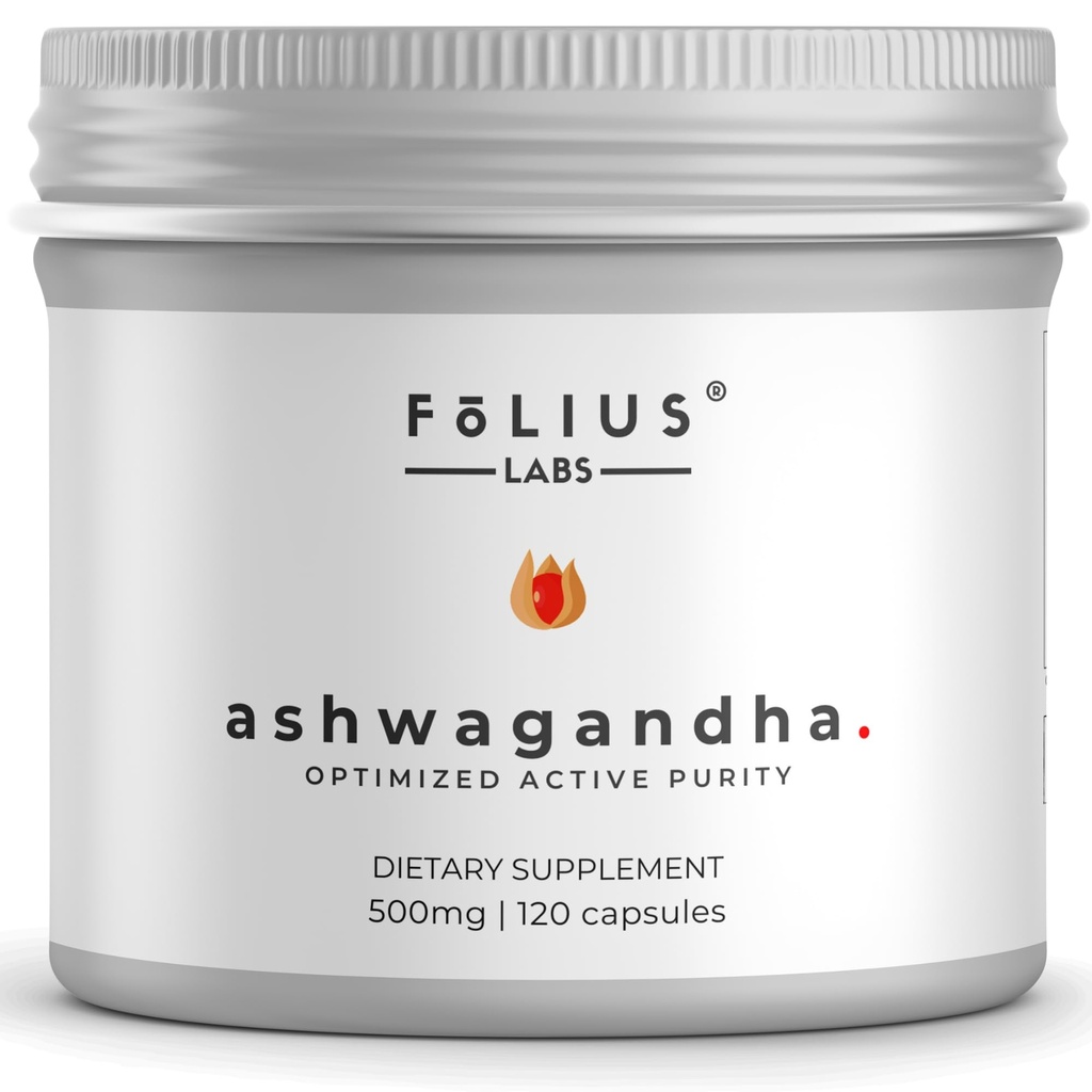 Ashwagandha 7,5% Herbal Energy Supplement 500mg - Wsparcie Relief Stress, Natural Mood Support - Full Spectrum Ashwagandha Root Extract -120 Kapsułki