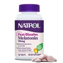 Natrol Szybkie rozpuszczenie Melatonina 10 mg, Melatonina Suplementy do niespokojnego snu, Wsparcie snu dla dorosłych, 100 Citrus-aromat tabletki, Aż do 100 Day Supply