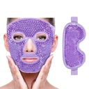 ZNÖCUETÖD Cooling Ice Face Eye Mask for Reducing Puffness, Bags Under Eyes, Sinus, Zaczerwienienie, Ulga bólowa, Ciemne Circles, Migrena, Hot / Cold Pack with Soft Plush Backing (Fioletowy (1 * Maska do oczu + 1 * Maska twarzy))