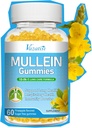 10 w 1 Mullein Gummies for Lungs, Mullein Leaf Extract with Bromelain, Quercetin, Magnez - Wsparcie Lung Cleanse dla zdrowego oddychania, 60ct