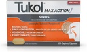 TUKOL Max działania Sinus, Zatory i Kapsułki ciśnieniowe na ból, Ból głowy Relief, Expectorant, Non-Drowsy, 20 Count