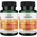 Swanson R- 5- P (Riboflavanin - 5- Fosforan) - Suplement witaminy B2 Promowanie energii, Metabolizm i Wizja Zdrowie - Naturalna formuła Wellness - (60 kapsułek) (2 opakowania)