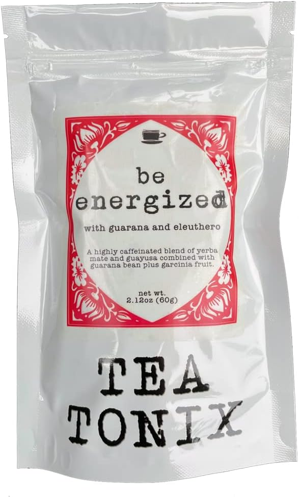 BEE ENERGIZED Yerba Mate Tea with guarana, Eleuthero, and Garcinia 60g (2.12oz) - WYSOKIE KAFFEINOWANE dla boost of Energy