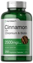 Horbäach Cynamon z chromowym pikolinatem 2500mg 124; 250 Kapsułek 124; Plus Biotin 124; Wegetarianin, Non-GMO, Gluten Free