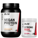 BARE Wydajność NUTRITION BPN Wegan Masło orzechowe Cookie Protein + silne czerwone Truskawki Bundle