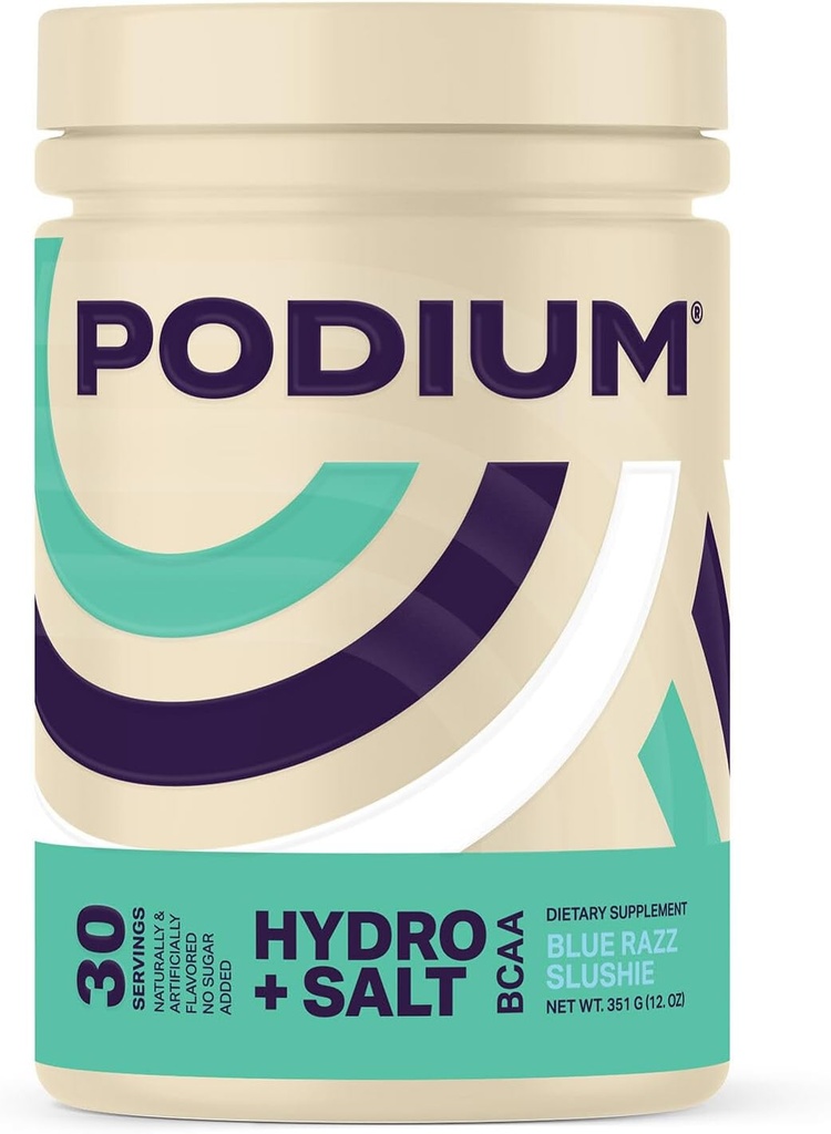 Podium Nutrition, Instantised BCAA Proszek, Hydro i sól, Blue Razz Slushie, 30 Służenia, Elektrolity, Nawadnianie, Odzysk
