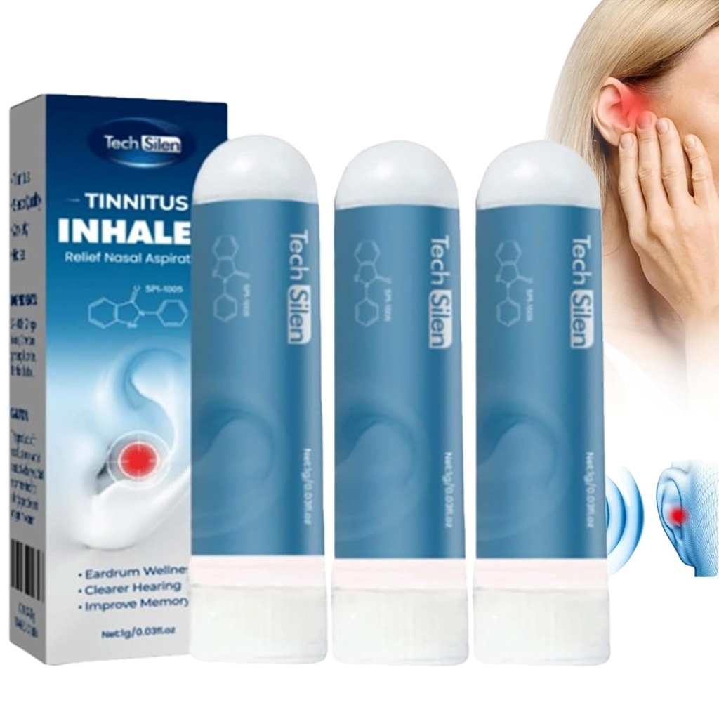 Techsilen for Tinnitus, Techsilen Tinnitus Inhaler, Tinnitus Inhaler, Tinnitus Relief for Ringing Ears, Echoase Tinnitus Inhaler (3 szt.)