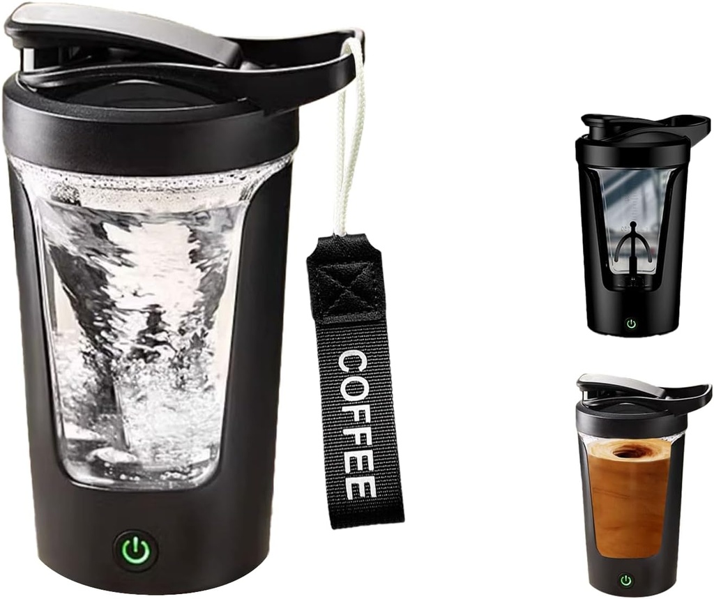 Butelka do shakera z białkami elektrycznymi, przenośny mikser Cup, USB C Rechared, Tritan wolny od BPA-, 450ml / 16oz, 500mAh, do gładkich shake