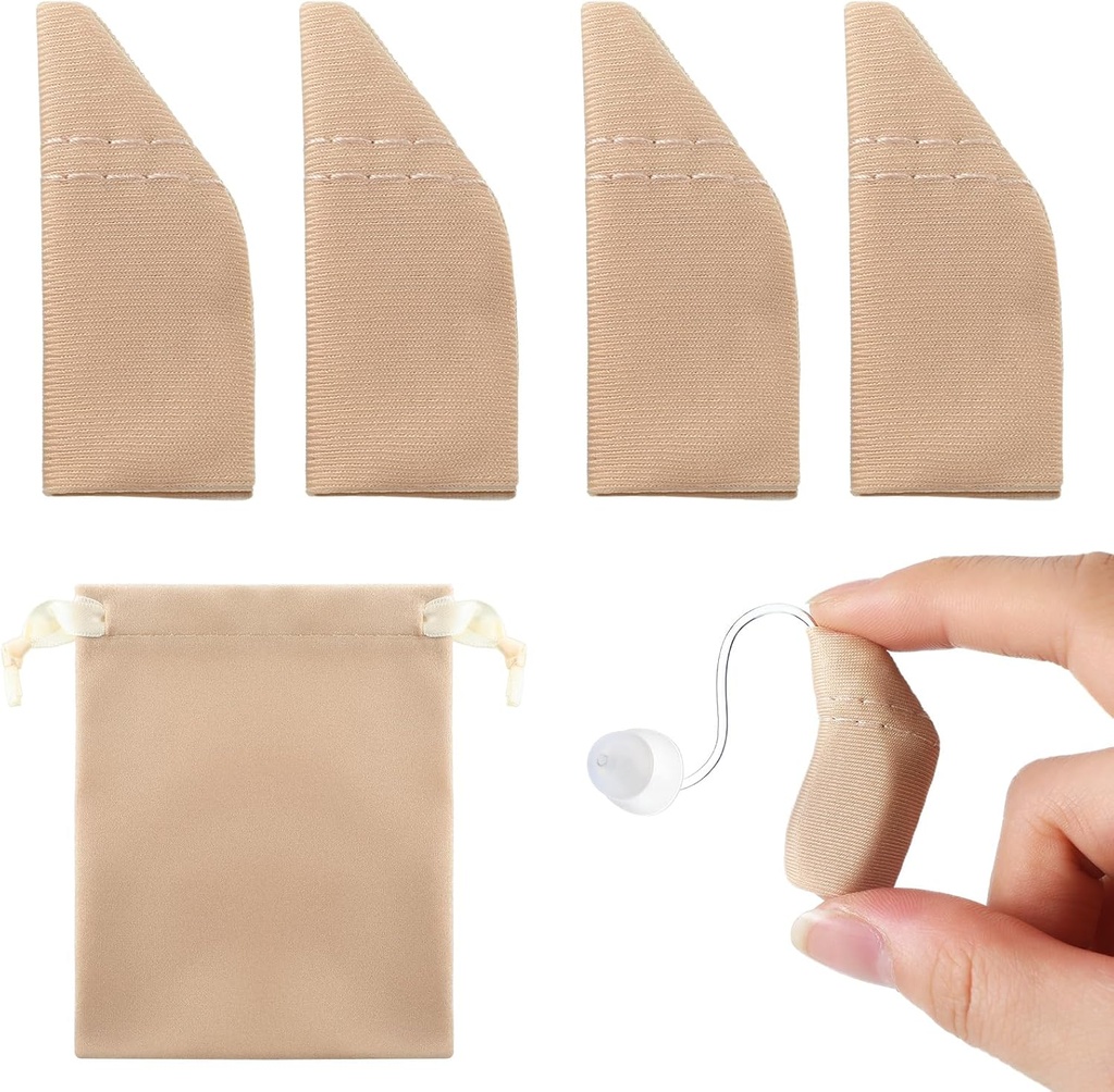 Nuanchu 2 Pakiety Pomoc słuchu Comfort Ochrona z workiem do przechowywania Pokrywa słuchu 1 "do 1.25" Ochrona Wzmacniacze z brudu, Pot, Wiatr (Fits 1 "do 1.25", Khaki)
