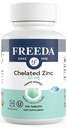 Freeda Chelated Cynk 30 mg - Bisglicynian cynku do wysokiej absorpcji - Wegan, Kosher, Delikatność na żołądku - Wsparcie immunologiczne dla dorosłych, Mężczyźni i Kobiety - 100 małych tabletek