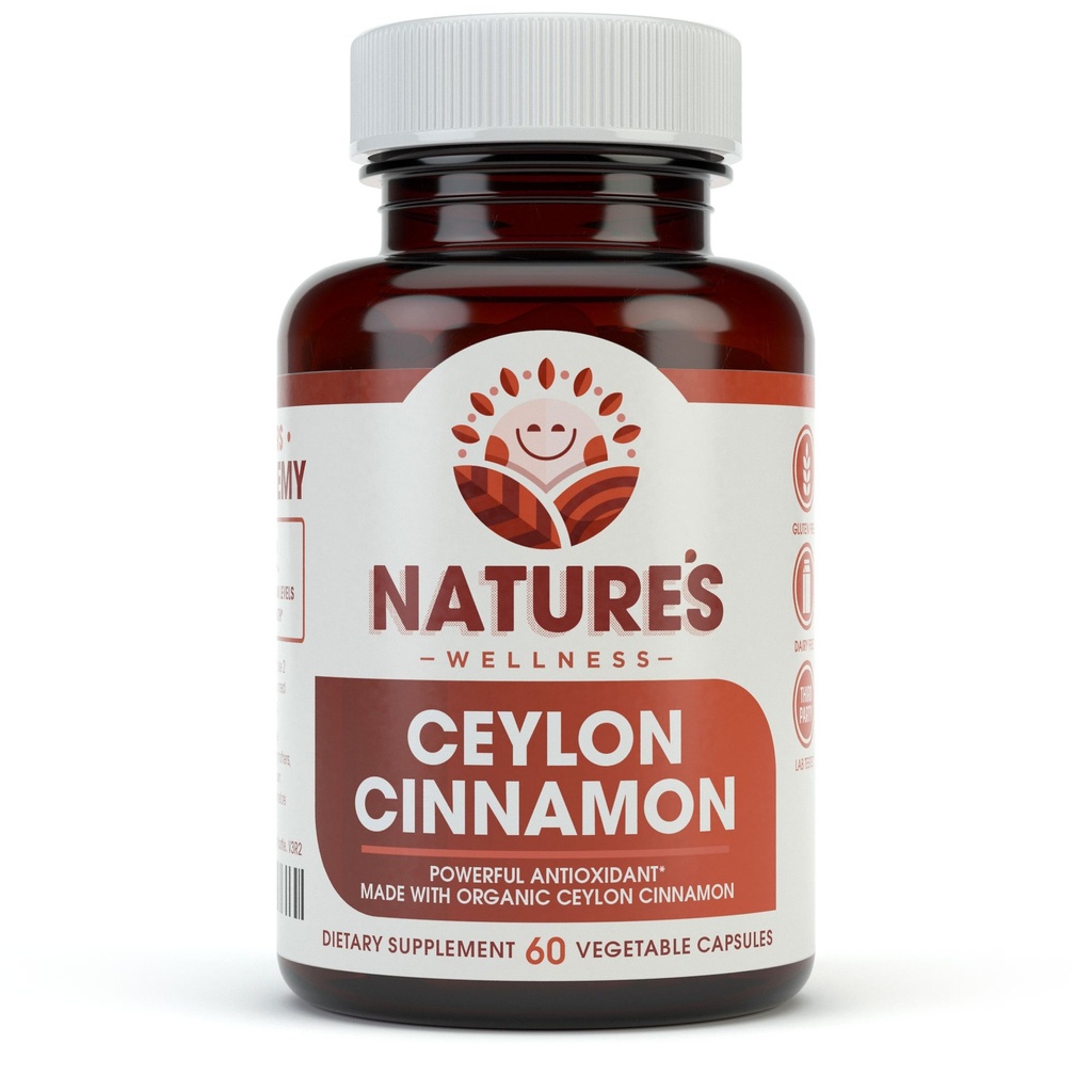 Cynamon organiczny - 1200 mg 124; potężny przeciwutleniacz 124; utrzymuje wspólne zdrowie i mobilność 124; nie-GMO 124; 60 Kapsułki