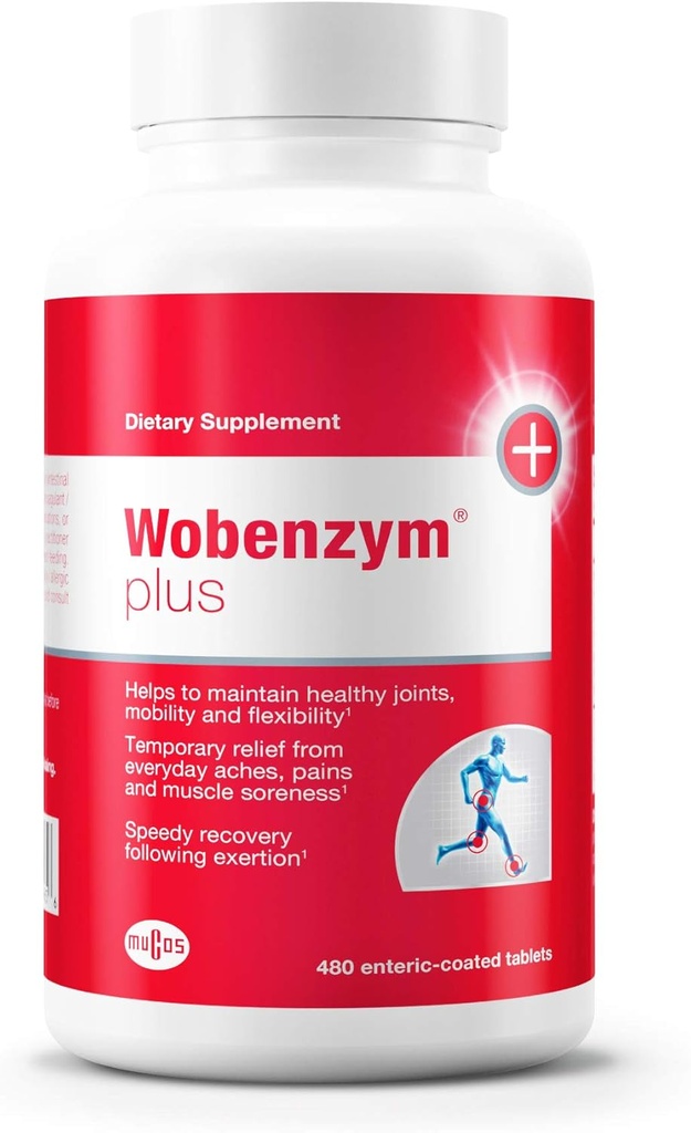 Douglas Laboratories Wobenzym Plus - Joint Support & Muscle Recover * y - with Bromelain, Rutin & Trypsin - Proteolitic Enzymes - Enterici- Coated Tablets - 480 Tablets