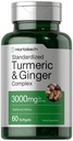 Horbäach Turmeric and Ginger Supplement 3000 mg British 124; 60 Softgel Capsules British 124; Turmeric Curcumin Complex with Black Pepper Extract British 124; Non- GMO, Gluten Free
