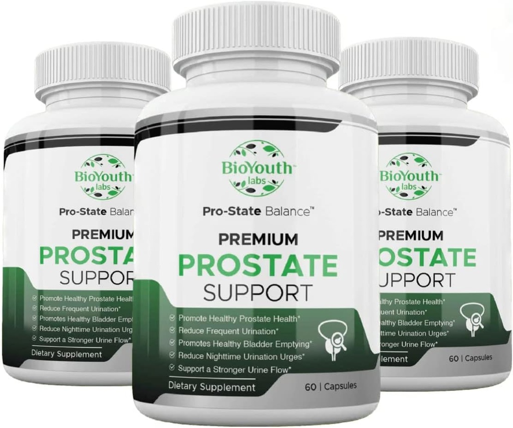 Labs Natural Prostate Health Supplement for Men, 180 Kapsułki - Żywny mieszanka czosnku, Punicalagins, Tribulus Terrestris & Selenium dla lepszego przepływu moczu i zmniejsza częste oddawanie moczu