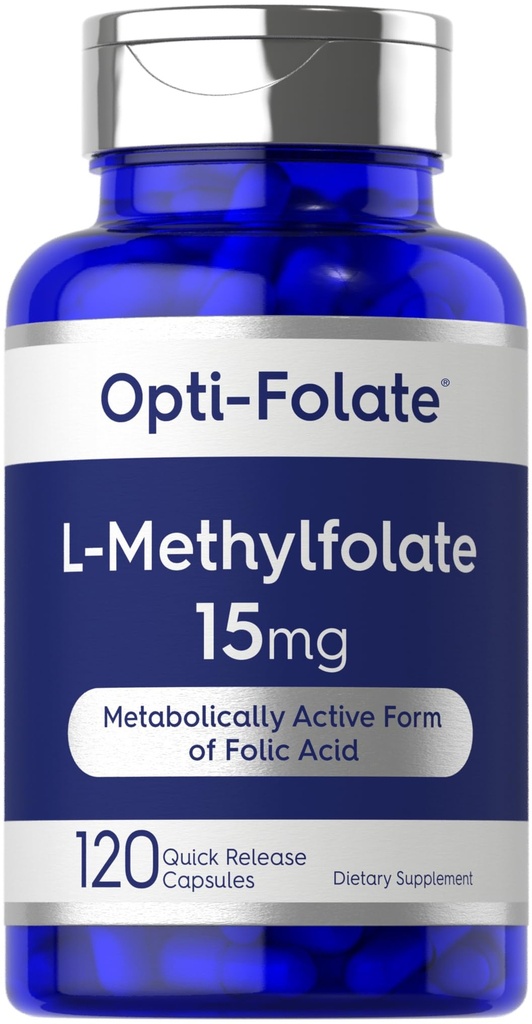 Carlyle L Methylfolate 15 mg 124; 120 Kapsułek 124; Value Size 124; Max Pottency Size 124; Optimized and Activated Size 124; Non-GMO, Gluten Free Supplement Size 124; Mexical Folate, 5- MTHF Size 124; by Opti- Folate