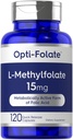 Carlyle L Methylfolate 15 mg 124; 120 Kapsułek 124; Value Size 124; Max Pottency Size 124; Optimized and Activated Size 124; Non-GMO, Gluten Free Supplement Size 124; Mexical Folate, 5- MTHF Size 124; by Opti- Folate