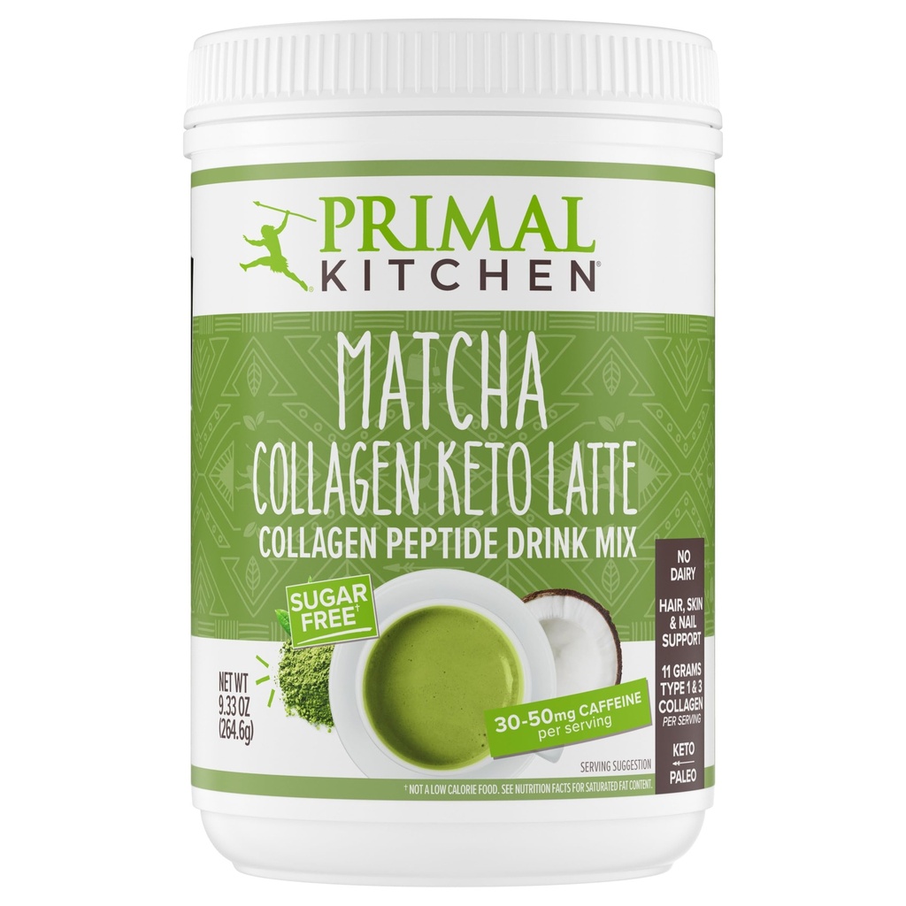 Pierwotna kuchnia Match Collagen Keto Latte Proszek, Kolagen bezcukrowy Peptydy, 9.33 Ounces