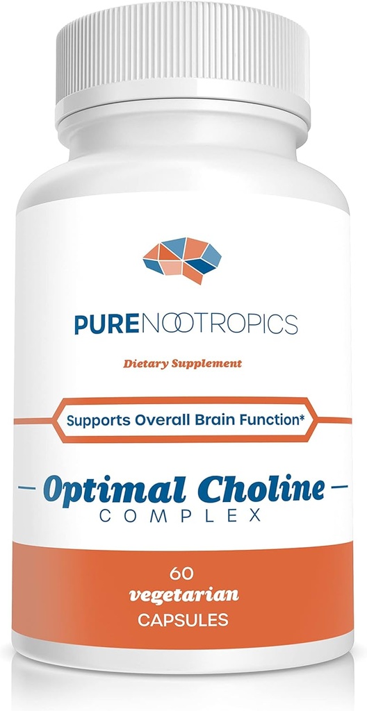 Pure Nootropics - Optimal Choline Complex - Alpha GPC / CDP Citicoline Blend - 300 mg British 124; Cognitive Support British 124; Brain & Muscle Support