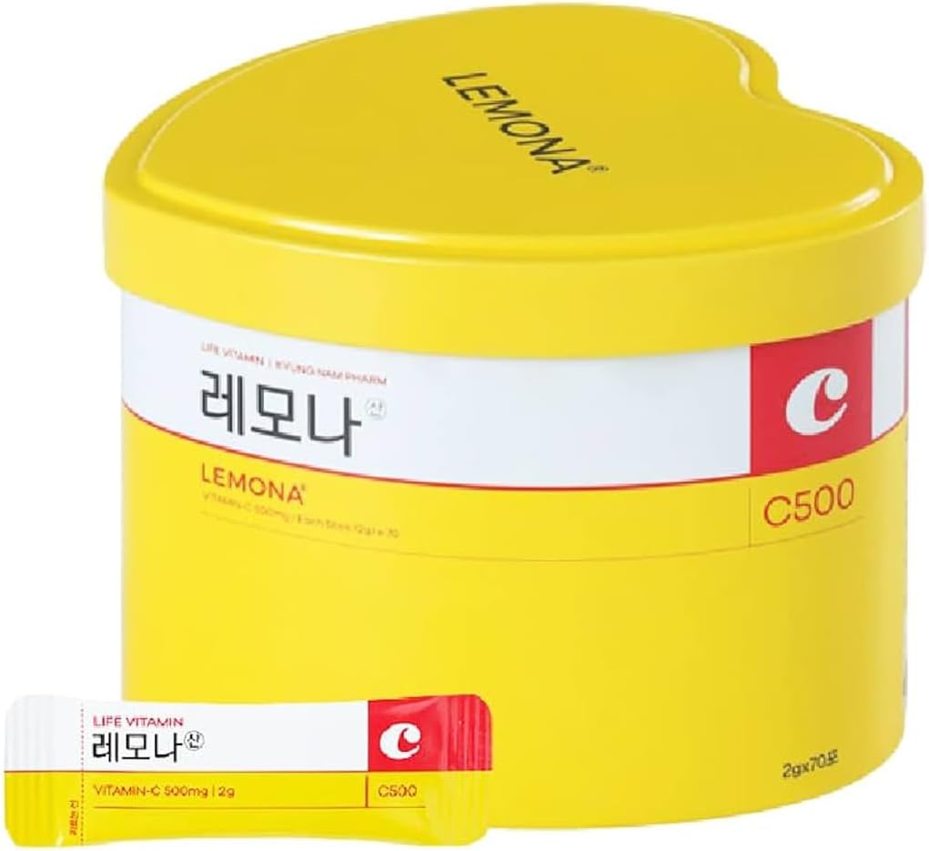 Woda cytrynowa Wzmacniacz witaminy C 500 mg proszek, blue heart Tin Case Lemon aromat witaminy proszek - 70 Sticks (2g)