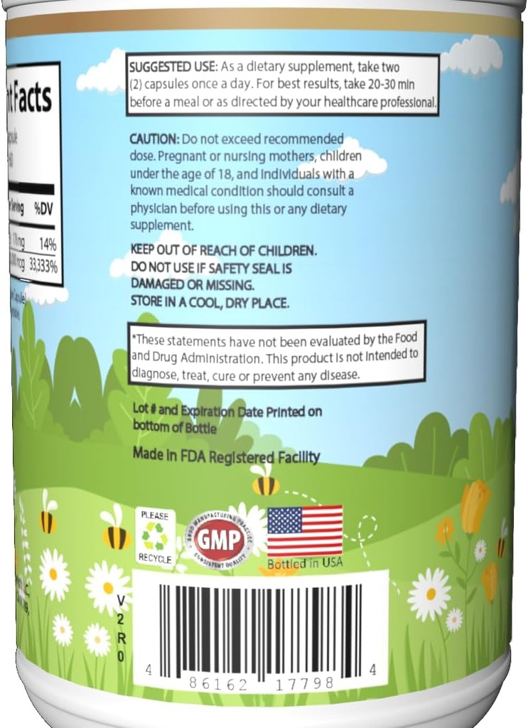 Biotin kapsułki - 10 000 µg na porcję - Suplement diety do włosów, skóry i paznokci - 60 kapsułek wegetariańskich - Made in FDA Registered Facility - Butelki w USA