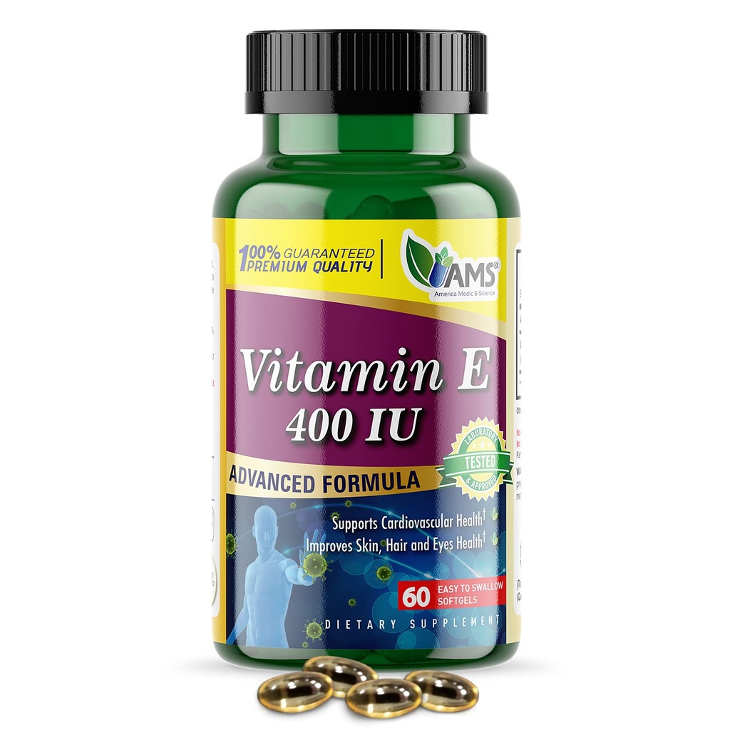 (60 Softgels) Suplement diety, który wspiera zdrowie serca, pobudza zdrową skórę, włosy, oczy i system immunologiczny 124; Dl- Alpha Tocopheryl Acetate żel kapsułki