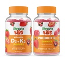 Żywa witamina D3 + witamina K2 Dzieci + Probiotyk 2 Miliard CFU Dzieci, Gummies Bundle - Wielki Degustacja, Suplement witaminy, Gluten Free, GMO Free, Gummy do żucia