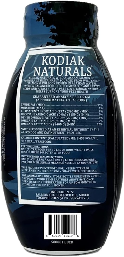 8oz Wild Alaskan Salmon Oil Formula for Dogs & Cats, Balanced blend of Pure Fish Oils with EPA and DHA from Wild- Caught Fish. Wsparcie dla skóry i płaszcza, łączników i immunologicznego zdrowia