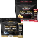 Pakiety elektrolitów HRDWRK do zestawu odmian nawadniających z magnezem, sokiem potasowym, BCAA i glutaminą; proszek Keto Electrolytes bez cukru, bez smaku i owoców Blast (60 Count)