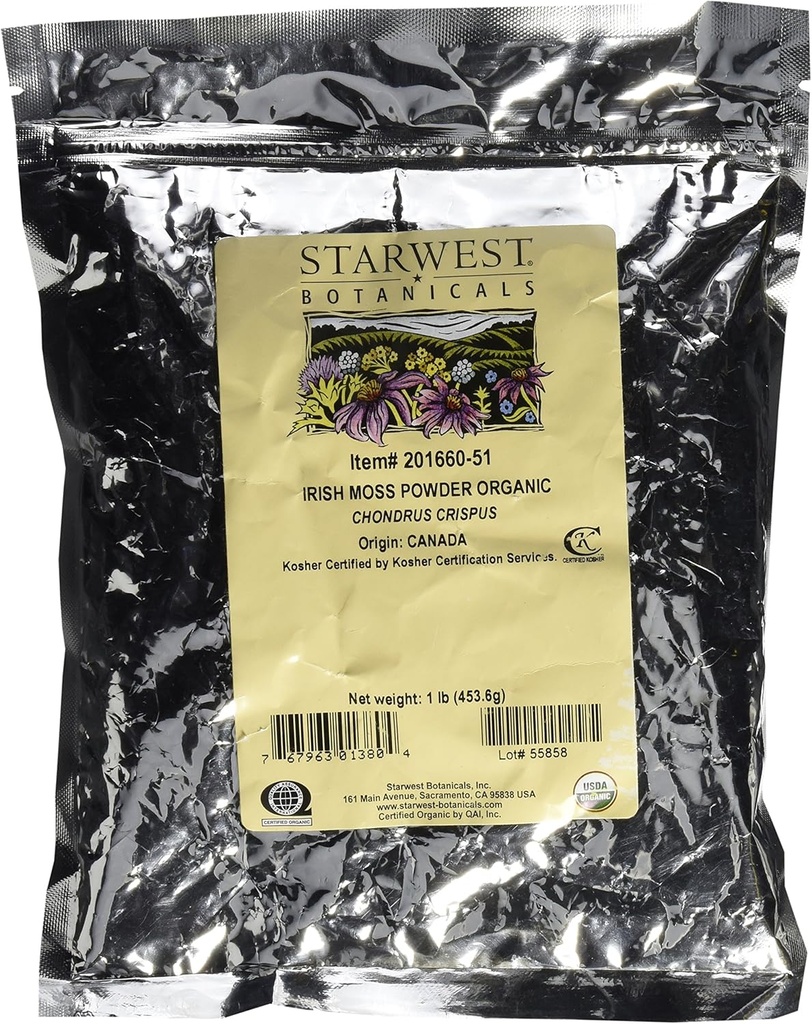 Starwest Botanicals Organic Irish Moss Powder, 1 funt