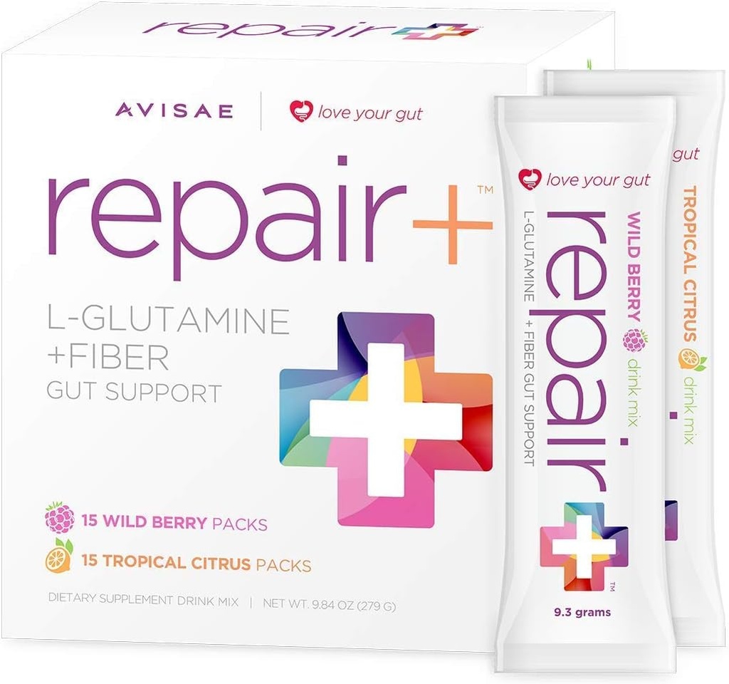 Naprawa + l- glutamina + Fiber _ 30 Pakiety stick _ Love Your Gut! Avisae Optimall Naprawa odżywcza + l- glutamina + Napoje włókniste