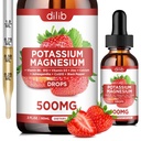 Potasu Magnezu Citrate Supplement, Płynny Magnezu Citrate Drops 500mg z Ashwagandha, Wapń, Cynk, Witamina D3, B6, B12, CoQ10 - Support Calm & Bone & Muscle & Immune Health Vegan 2 fl oz