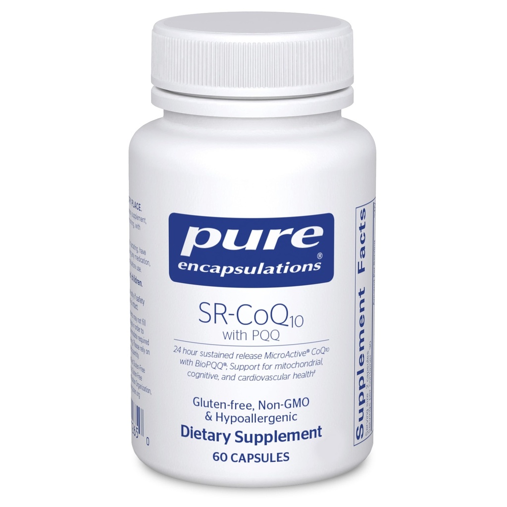 Pure Encapsulations SR- CoQ10 with PQQ - Heart Health Support * - Trwała technologia uwalniania - Suplement przeciwutleniaczy - Gluten Free, Vegetarian & Non-GMO - 60 kapsułki