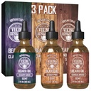 Viking Revolution Beard Oil for Men 3 Pack - Natural Mens Beard Oil Variety Set - Sandalwood, Sine and Cedar, Clary Sage Scents - Beard Condition and Moisturizing for a Healthy Beard (3 Pack, 1oz)
