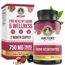 Ancient Bliss Resveratrol Potężny suplement przeciwutleniający z zielonej herbaty, ekstrakt z nasion winorośli dla zdrowego starzenia się mężczyzn i kobiet