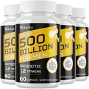 Probiotyki dla mężczyzn, 500 Miliard CFU & 12 Szczepy Mens Probiotyczne z żurawiny turmerowej, Goji, Gut Health for Men, for Digestive Health, Gut, Bloating & Gas, Immune, Wsparcie energetyczne, 120- Day Supply