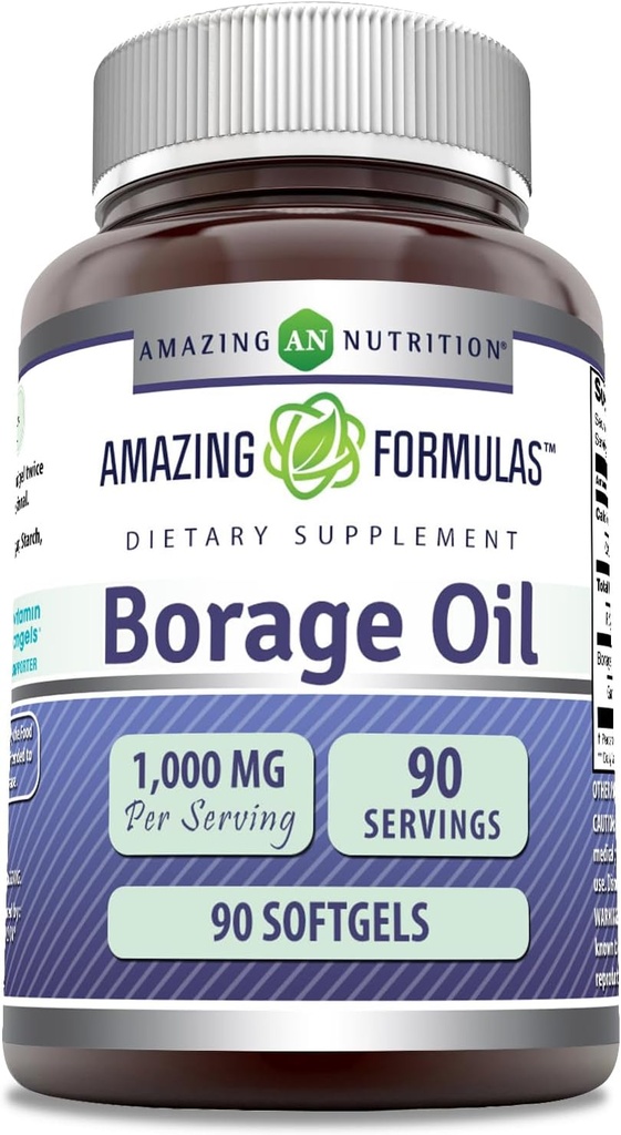 Amazing Supplement Borage Oil Supplement Equipment 124; 2000 Mg Per Serving Equipment 124; Softgels Equipment 124; Non-GMO Equipment 124; Gluten- Free Equipment 124; Made in USA (1 Pack, 90 Count)