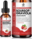 iMATCHME Soursop Liquid Drop Graviola, Soursop Bitters Liquid, Natural Soursop Leaves & Fruit Complex for Total Wellness, Cukier / Kofeina / Gluten Free, Strawberry Flavor, 2 Fl Oz