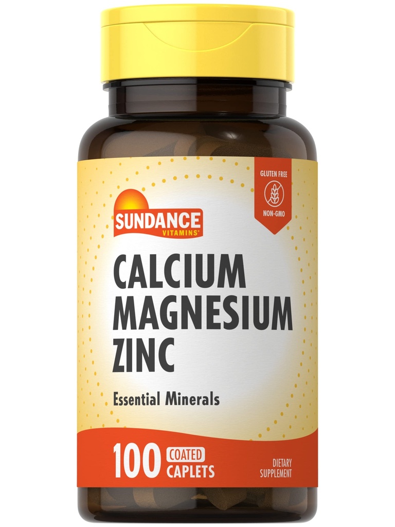 Sundance Wapnia Magnezu Cynk 124; 100 Kaplet 124; Esential Mineral Supplement Equipment 124; Wegetarianin, Non-GMO, i Gluten Free Formuła