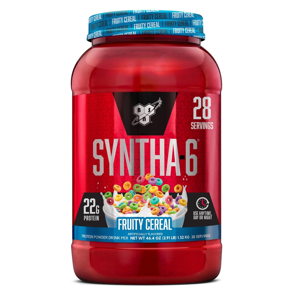 BSN SYNTHA- 6 Premium proszek do protein z 6g włókniny, białka serwatki, mikrokazeiny, mieszanki izolatu białka mleka, 5g tłuszczu, ziaren owocowych, 28 porcji (opakowanie w maju)